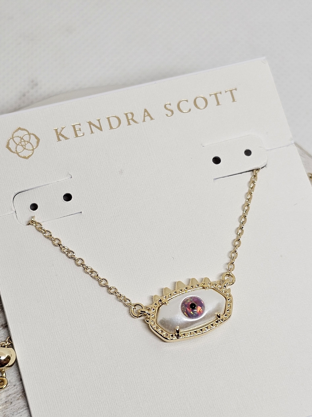 Kendra Scott Elisa Evil Eye Necklace Gold Ivory Mother-Of-Pearl